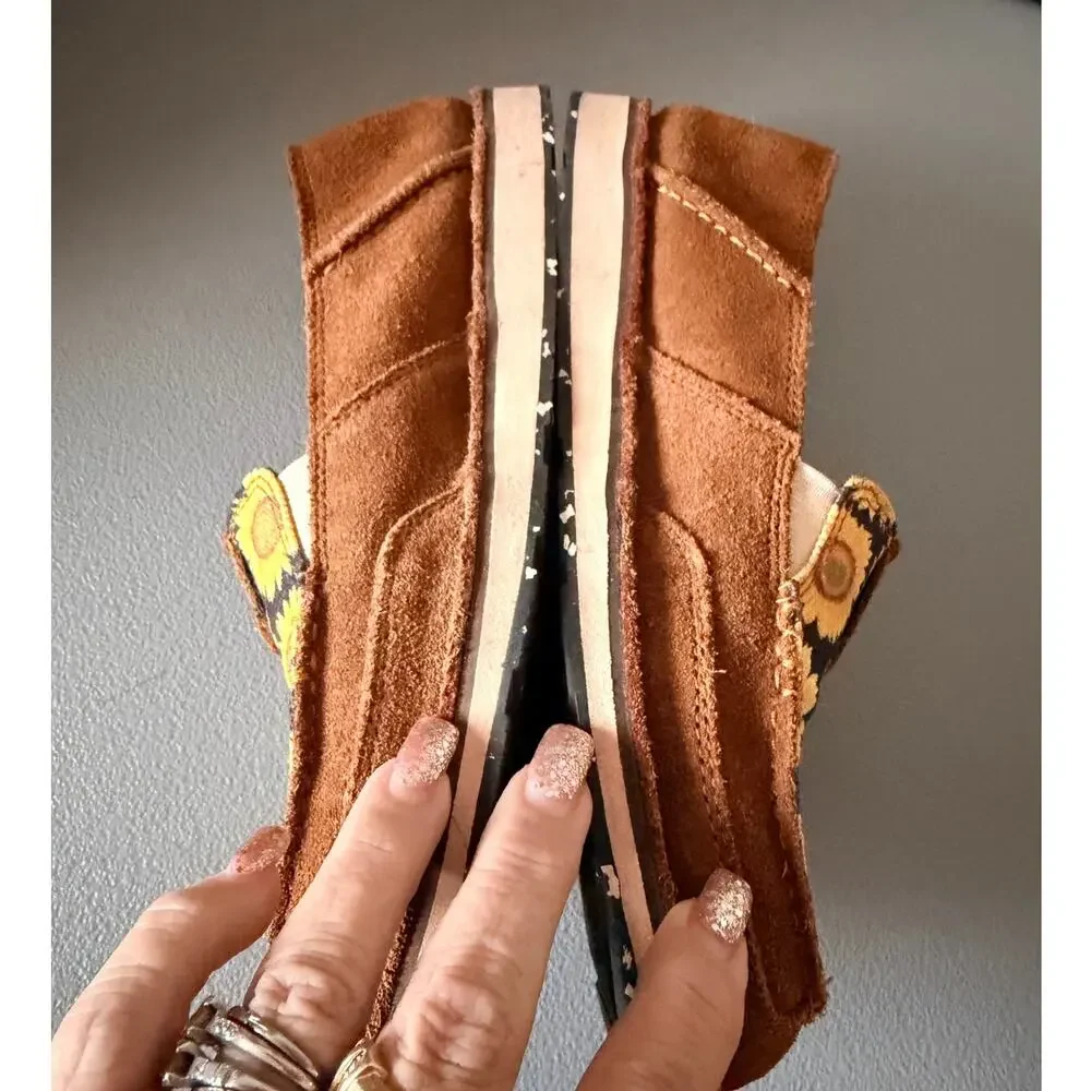 Ariat Sunflower Suede Slip On Shoes Womens 9.5B Western Casual